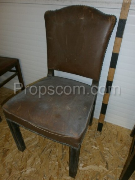 Leather wood chair