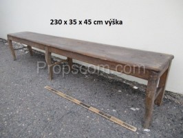 Long wooden bench