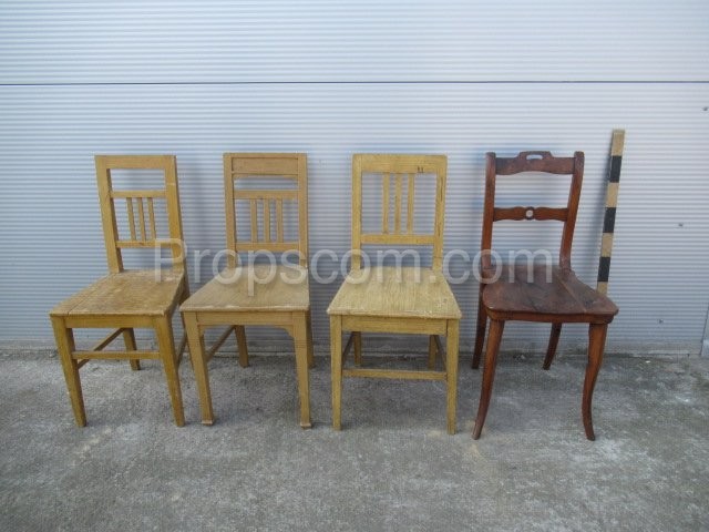 Wooden different chairs