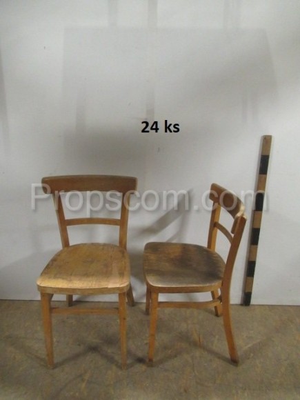 Varnished wooden chairs