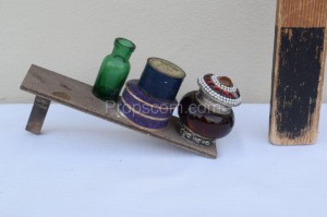 Shelf, clock, grinder, mirror
