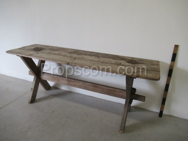 Wooden long table outdoor