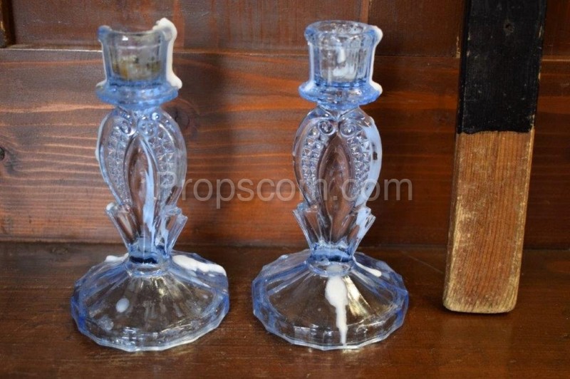 Glass candlesticks