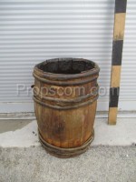 Barrel with wooden hoops