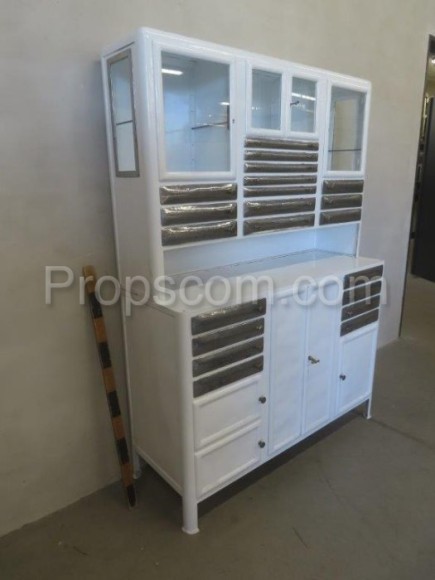 Glass cabinet with drawers