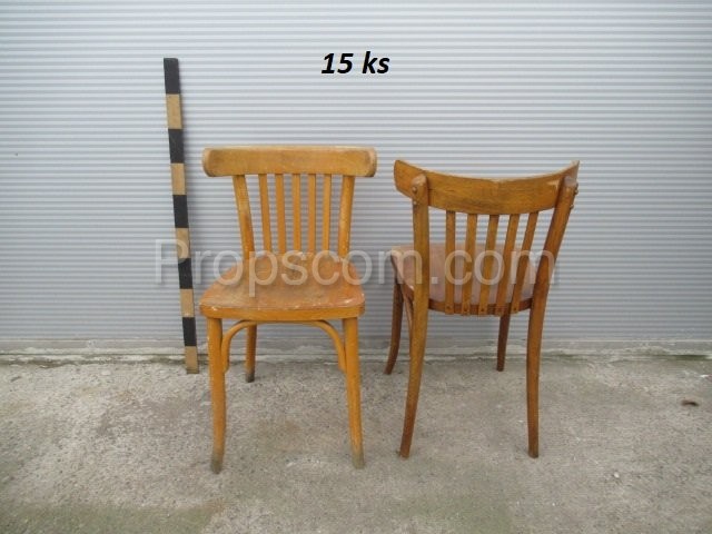 Varnished wooden chairs