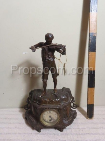 Clock table figural violinist