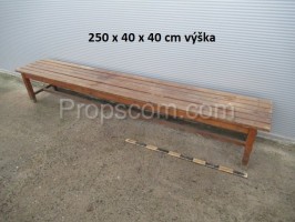 Long wooden bench