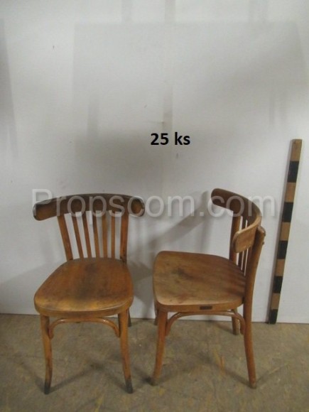 Varnished wooden chairs