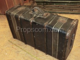 Leather travel suitcase