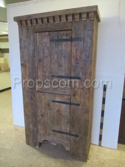 medieval wooden cabinet carved massive