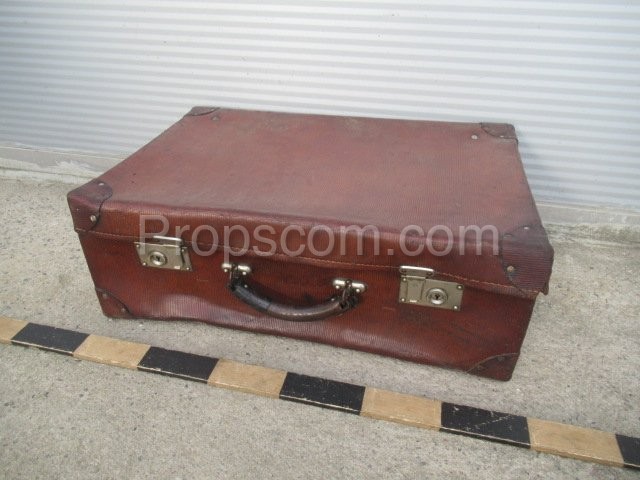 Leather travel suitcase