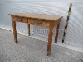 Wooden table with drawers