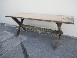 Wooden long table outdoor