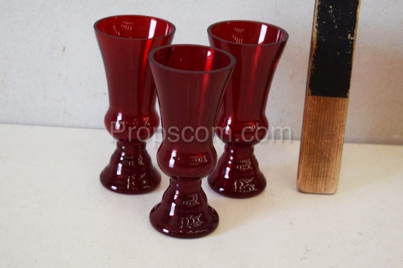 Glasses ruby glass