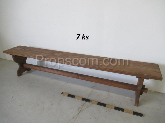 Brown long bench