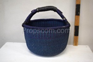 Blue wicker basket