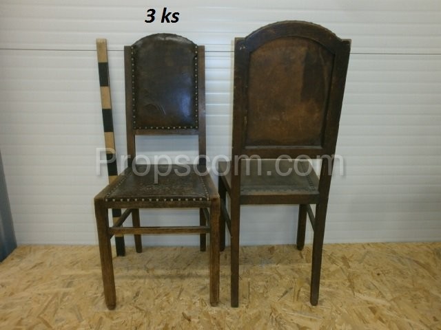 Leather wood chair