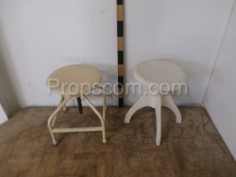 White metal chairs