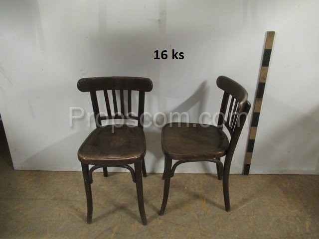 Varnished wooden chairs