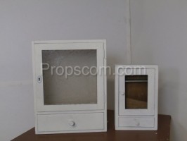 Small white hanging cabinets