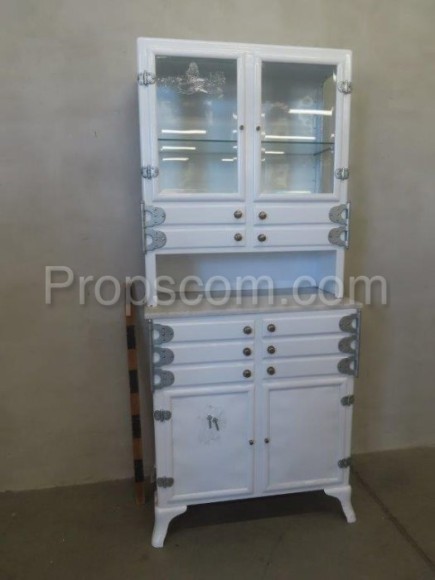 Glass cabinet with drawers