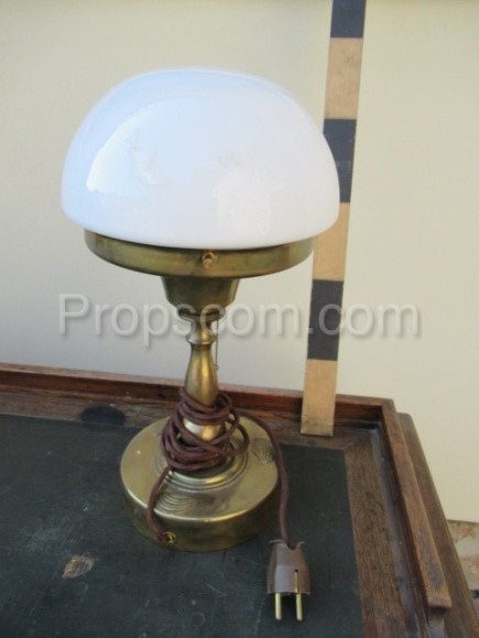 Table lamp brass milk glass