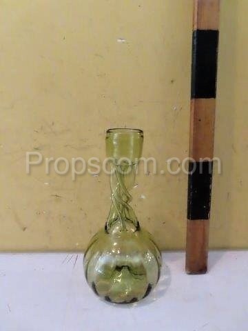 Green glass flask