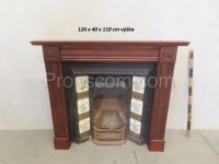 Fireplace with wood paneling