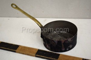 Copper and brass saucepan