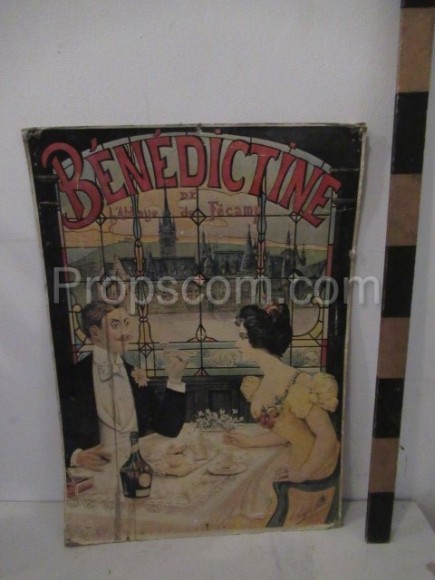 Advertising poster on board: Benedictine