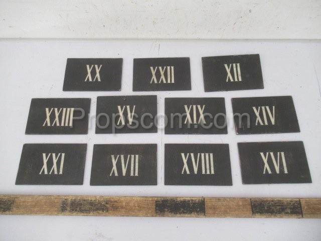 Information signs: Roman numerals