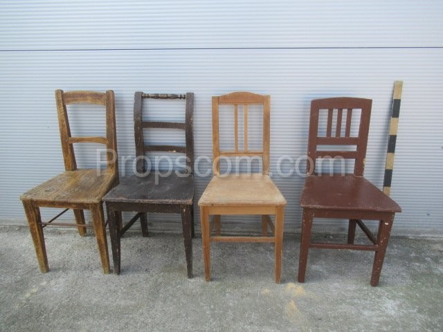 Wooden different chairs