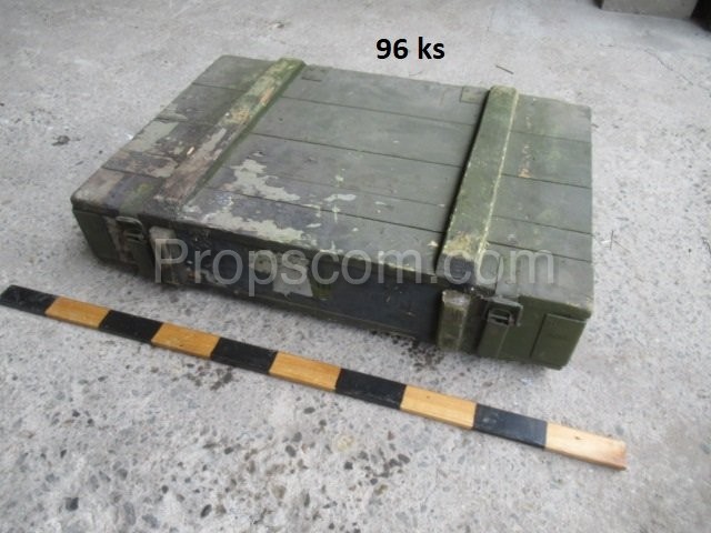 Wooden military box with metal hinges