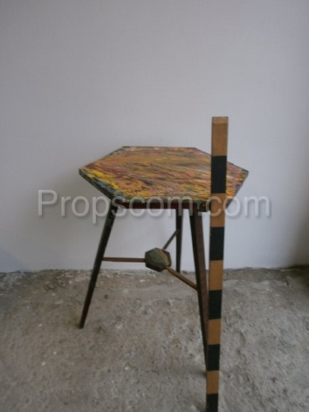 Hexagonal wooden table