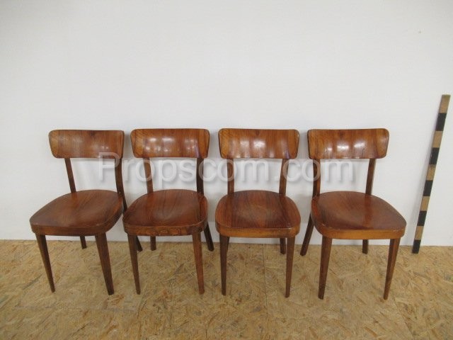 Varnished wooden chairs