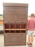 File cabinet with blind shelves divided by shelves