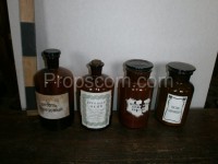 Bottles with ground glass dark glass