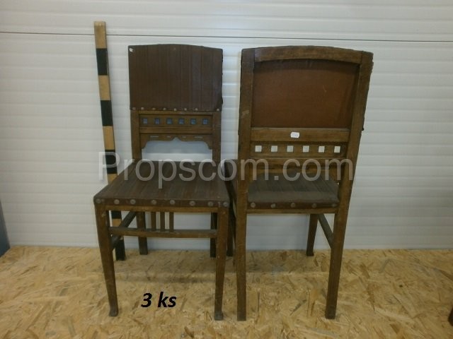 Leather wood chair