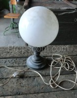 Table lamp black plastic white ball