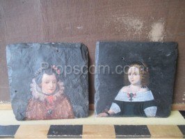 Pictures on slate slabs