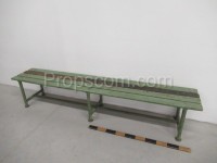 Long wood bench