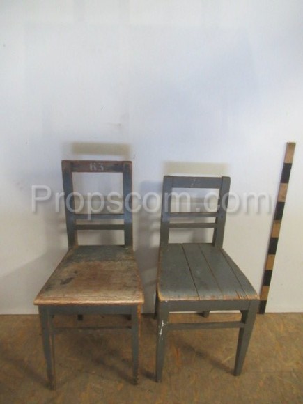 Wooden gray numbered chair