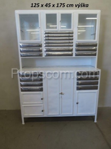 Glass cabinet with drawers