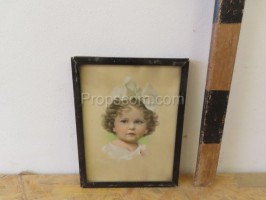 picture of a girl in a retouched frame