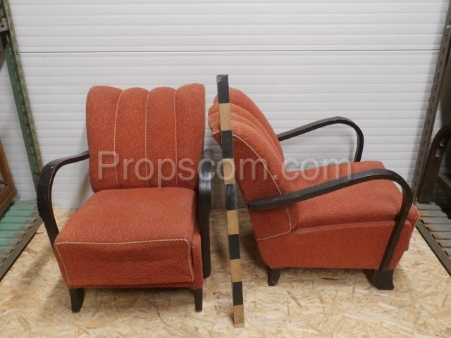 Halabala upholstered armchairs