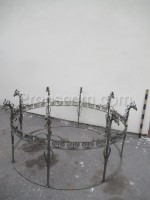 Wrought iron fence decorated