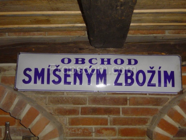 Informační cedule: Obchod se smíšeným zbožím