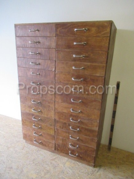 Wooden file cabinet with handles