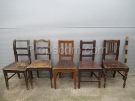 Varnished wooden chairs